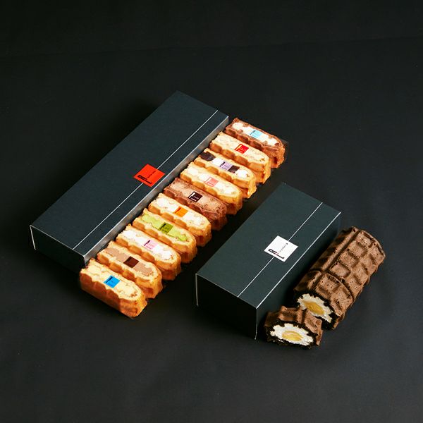 ワッフル10種+くるくるワッフルセット(大人のバニラカスタードロール)