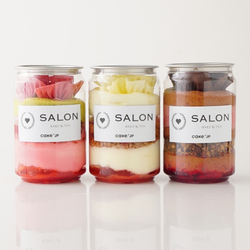 SALON BAKE＆TEA監修！人気スイーツサロンのお花のチョコレートパフェ缶3種セット